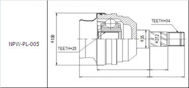 NTY KLOUB POLOOSY VNITŘNÍ OPEL ASTRA F 1.8,2.0,1.7TDS 91-01,VECTRA A/B 1.8,2.0,1.7TD -02,CALIBRA