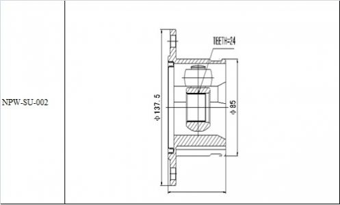 NTY KLOUB POLOOSY VNITŘNÍ SUZUKI GRAND VITARA JB416/420/627 05- LEVÝ