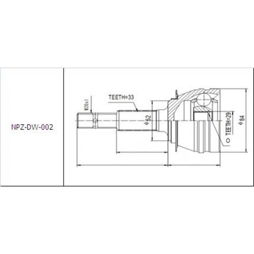 NTY Kloub poloosa přední DAEWOO ESPERO NEXIA DOHC 95- LANOS DOHC LEGANZA SOHC NUBIRA I II 97- 510418