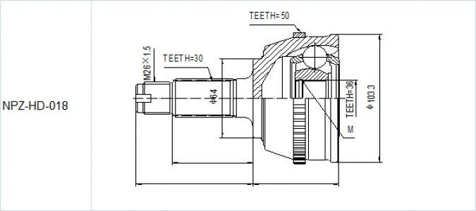 NTY Kloub poloosy HONDA LEGEND 3.2 90- 3.5 96-
