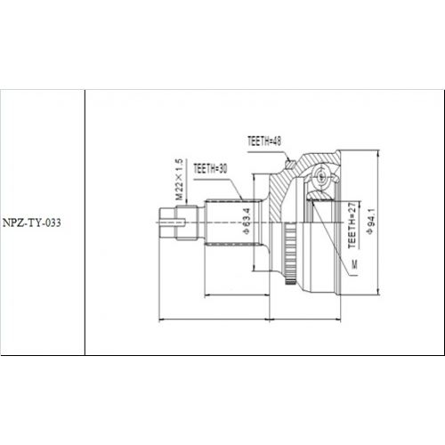 NTY KLOUB POLOOSY VNĚJŠÍ TOYOTA PREVIA CLR30 2.0D 01-06,ACR30 2.4 00-06,LEXUS ES300 01-06