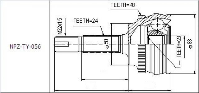 NTY KLOUB POLOOSY VNĚJŠÍ TOYOTA YARIS 1.4TDI, 1.5VVT-I 01- +ABS 48T