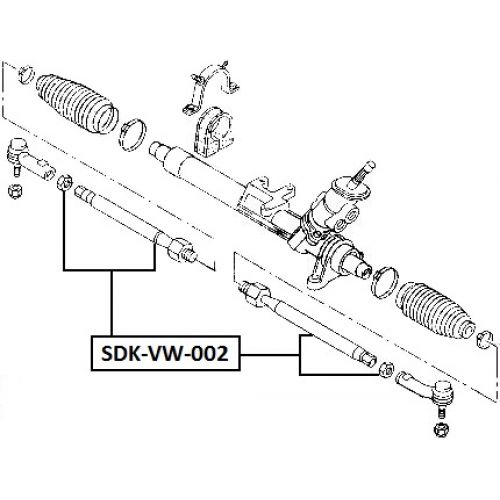 FEB AXIÁLNÍ TÁHLO ŘÍZENÍ L/P VW GOLF IV/V 97-, AUDI A3 96-03, SKODA OCTAVIA 96-, SEAT LEON 99-, TOLEDO