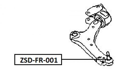 FEB ČEP RAMENO PŘEDNÍ SPODNÍ FORD MONDEO IV CA2 2007-, GALAXY III 06-, S-MAX 06-, VOLVO S80 II 07-,