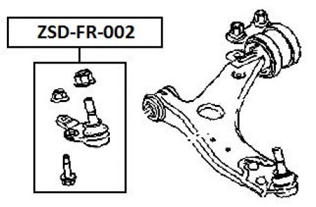 FEB ČEP RAMENO PŘEDNÍ SPODNÍ FORD FOCUS II 2004-2008, C-MAX 07-, VOLVO S40 II/V50 04-, C70 06-, C30