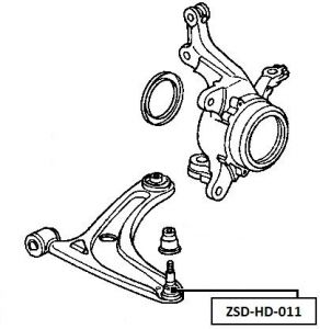 FEB ČEP RAMENO PŘEDNÍ SPODNÍ HONDA CITY 1.4I 16V 06.01-, HR-V (GH1/GH2) 99.03-, JAZZ 1.2I, 1.4I 02.