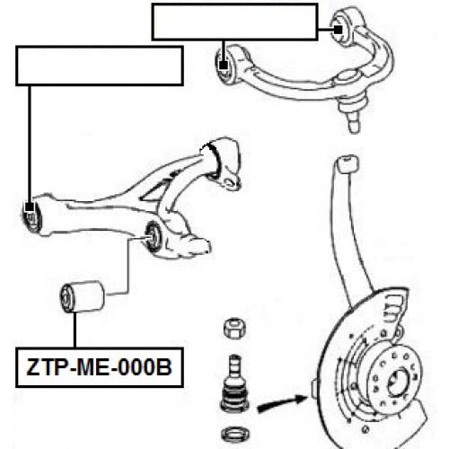 FEB SILENTBLOK RAMENO PŘEDNÍ SPODNÍ - PŘEDNÍ MERCEDES ML 164 04-11, GL-KLASA 164 06-12, R-KLASA 251 05-