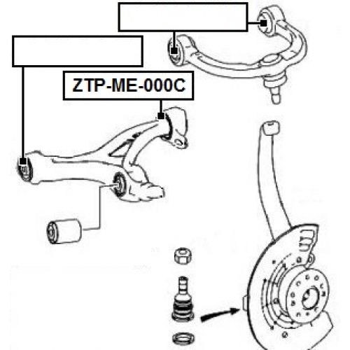 FEB SILENTBLOK RAMENO PŘEDNÍ SPODNÍ - ZADNÍ MERCEDES ML 164 04-11, GL-KLASA 164 06-12