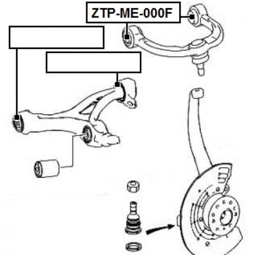 FEB SILENTBLOK RAMENO PŘEDNÍ HORNÍ MERCEDES ML 164 2004-2011,GL 164 06-12, R-KLASA 251/251 4-MATIC 04-