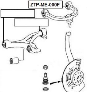 FEB SILENTBLOK RAMENO PŘEDNÍ HORNÍ MERCEDES ML 164 2004-2011,GL 164 06-12, R-KLASA 251/251 4-MATIC 04-