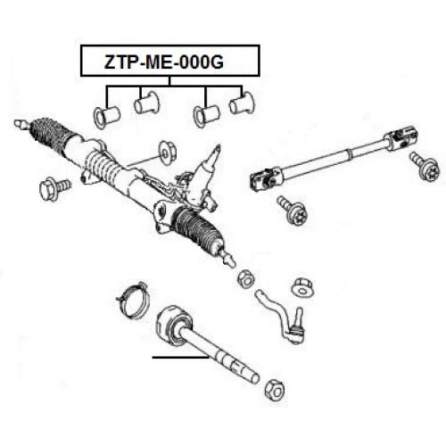NTY Silentblok hřeben řízení 4 ks MERCEDES ML 164 2004-11 R-KLASA 251 2005- GL-KLASA 164 2006-12 A1644600029