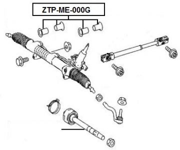 NTY Silentblok hřeben řízení 4 ks MERCEDES ML 164 2004-11 R-KLASA 251 2005- GL-KLASA 164 2006-12 A1644600029