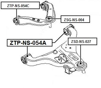 FEB SILENTBLOK RAMENO PŘEDNÍ SPODNÍ NISSAN NAVARA D40M/D40T 05-, PATHFINDER R51/R51M 04-, FRONTIER 04-