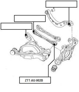 FEB SILENTBLOK RAMENO ZADNÍ SPODNÍ PŘÍČNÉ AUDI A4 (8E) 2000-2008, A4 AVANT (8E5/B6) 2001-2004, (8ED) 2004-, A6 AVANT (4F5) 2005-, A6 ALLROAD (4FH) 2006-, SEAT EXEO/ST 2009-