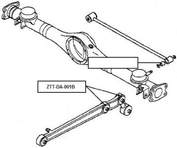FEB SILENTBLOK RAMENO ZADNÍ PODÉLNÉ - STŘED DAIHATSU STORIA M100S/M110S 4WD 98-04, DAIHATSU YRV M200/M211 00-05