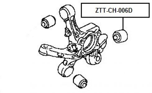 FEB SILENTBLOK TĚHLICE ZADNÍ - ZADNÍ JEEP COMPAS/PATRIOT 06-, DODGE CALIBER 06-, MITSUBISHI ECLIPSE USA 06- GALANT USA 06-, LANCER CS 00-07, LANCER CY 07-, OUTLANDER CU 02-06, OUTLANDER C