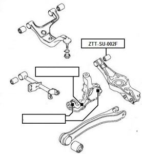 FEB SILENTBLOK RAMENO ZADNÍ PŘÍČNÉ SUZUKI GRAND VITARA/ESCUDO JB416/JB420/JB627 06-, HYUNDAI SONATA NF 05-10, HYUNDAI GRANDEUR (TG) 05-, HYUNDAI AZERA (TG) 06-