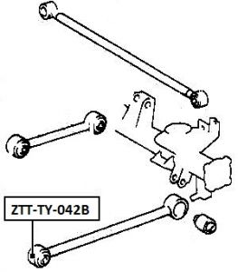 FEB SILENTBLOK RAMENO ZADNÍ PODÉLNÉ - PŘEDNÍ TOYOTA LAND CRUISER 90 96-02, HILUX/4RUNNER N18 95-02