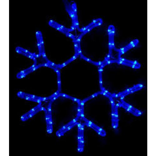 Led Vánoční dekorativní osvětlení, vločka modrá 40cm s modrými probliky