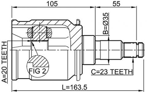 NTY Kloub poloosa HONDA CR-V RD4 RD5 RD6 RD7 RD9 RE3 RE4 CROSSTOUR