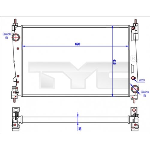 Chladič vody LANCIA DELTA 1.4 1.6 1.8 2.0