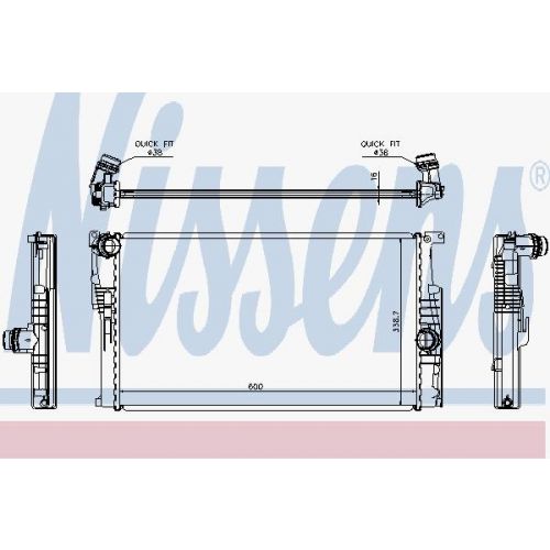 NISSENS Chladič voda BMW 1 F20 F21 2 F22 F23 F87 3 F30 F80 F31 F34 4 F32 F33 F83 F36 i3 I01