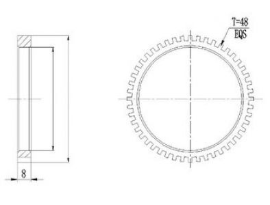 NTY ABS Prstenec kroužek MITSUBISHI HYUNDAI /ABS 48T/