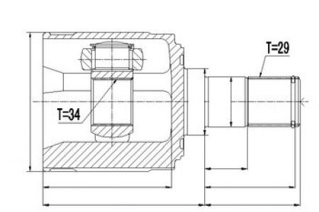 NTY Kloub poloosa vnitřní levý HONDA ACCORD 2.2I-CTDI 2002- CR-V 2.2I-CTDI 2002- 44310TLG21 44310-TL0-G21