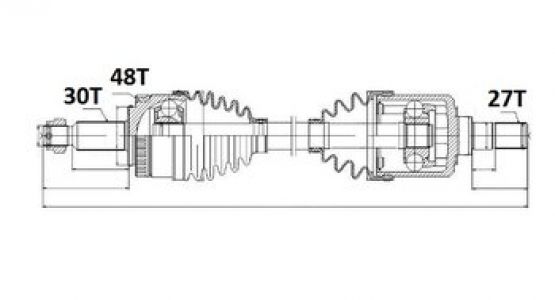 NTY Poloosa přední levá KIA SPORTAGE 1.7 2.0CRDI 4WD 2010- HYUNDAI IX35 1.7 2.0CRDI 4WD 2010- 49500-2S100 49500-3W100 49500-2Y900 495002S100 495003W100 495002Y900