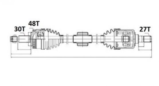 NTY Poloosa přední KIA SPORTAGE 2.0CRDI 2WD 10- HYUNDAI IX35 2.0CRDI 2WD 10- Pravý