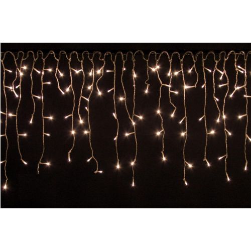 105 LED Vánoční světelný déšť - 2,5m+5m, venkovní i vnitřní použití, teplá bílá