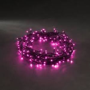 LUMA LED 100 LED řetěz 10m+5m IP44, vánoční dekorativní osvětlení, venkovní i vnitřní použití, růžové