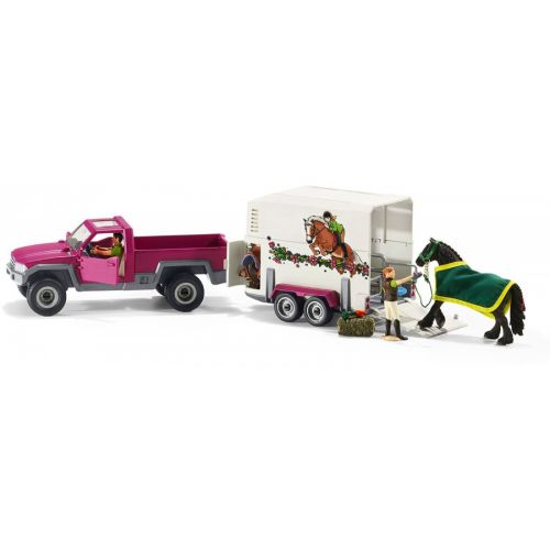 SCHLEICH 42346 Pick-up s konským přívěsem