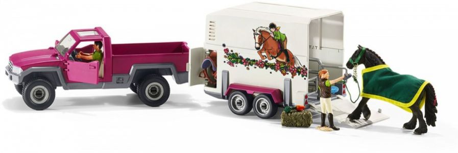 SCHLEICH 42346 Pick-up s konským přívěsem