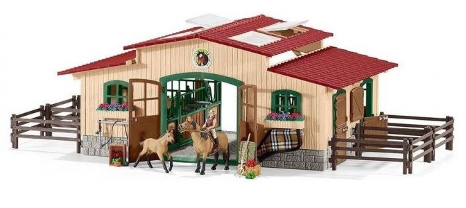 SCHLEICH 42195 Stáj s koňmi a příslušenstvím