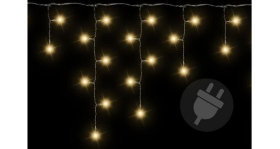 Vánoční světelný déšť 210 LED teple bílá - 5 m M02052