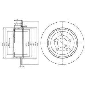 DELPHI Brzdový kotouč zadní DODGE NITRO 2006- JOURNEY 2009- JEEP LIBERTY CHEROKEE KK 2008- 52129250AA