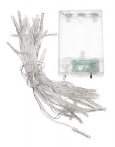 32 LED řetěz 3,2m + 0,30m, dekorační osvětlení na baterie, vnitřní použití, barevné