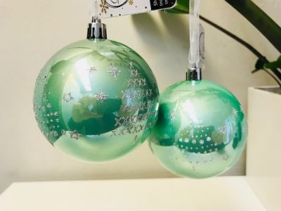 12ks vánoční ozdoby dekorace, koule zelené 8cm DECORIS