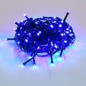 LUMA LED 100 LED řetěz 10m+5m IP44, vánoční dekorační osvětlení, modré - VELKÉ LED DIODY DIAMOND