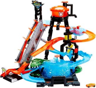 HOT WHEELS City ultimátní automyčka s aligátorem