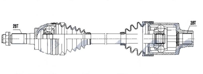 FEB Poloosa přední pravá MAZDA 3 1.6TD MZRCD 2009- GG6325500A GG63-25-500A