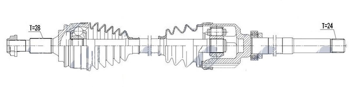 NTY Poloosa přední pravá PEUGEOT 308 II 1.2THP 2013- 9810710780