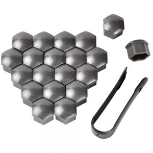 Kryty šroubů, na šrouby kol 19mm, 20ks sada šedé