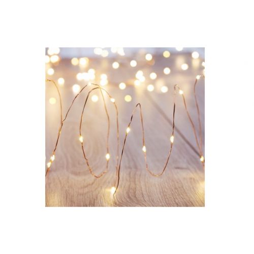 LUMA LED Dekorační světelný drát, 100 LED, 10m přívod 0,4m, IP2404, teplá bílá