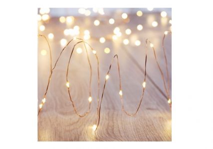 LUMA LED Dekorační světelný drát, 100 LED, 10m přívod 0,4m, IP2404, teplá bílá