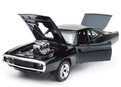 Dodge Charger kovový model hračka na baterie světla zvuk 1:32 černá