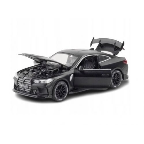 BMW M4 kovový model hračka na baterie světla zvuk 1:32 černá