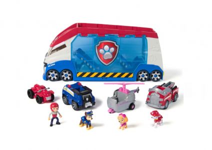 SPIN MASTER Paw Patrol Velký patrolér se 4 vozidly se světlem a zvukem