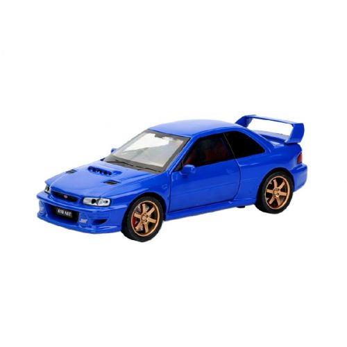 Subaru Impreza WRX STI 1992-2000 kovový model hračka na baterie světla zvuk 1:32 Černá